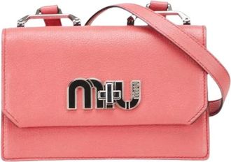 Miu Miu Pre-owned Cross Body Bags, female, Pink, Size: ONE SIZE Pre-owned Leather Cross Body Bag