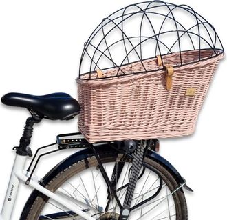 OEM Cesta De Mimbre Para Transportar Perros En Rosa Empolvado. Transport&iacute;n Para El Maletero