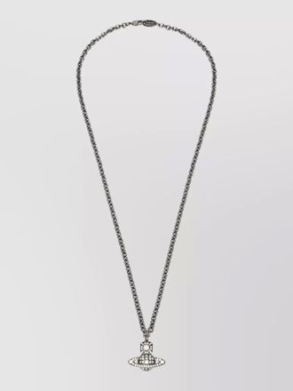 Vivienne Westwood orb rhinestone mini pendant chain necklace