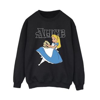 Disney Dames/Dames Alice In Wonderland Bloemen Sweatshirt (Zwart)