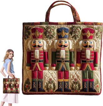 Generic Quilted Tote Bag, Embroidery Floral Animal Patchwork Bags, Boho Tote Bags for Women, Large Capacity Canvas Totes, Suitable for Office, Shopping, Appoi