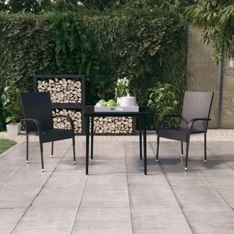 Berkfield Home 3 Piece Garden Dining Set Black