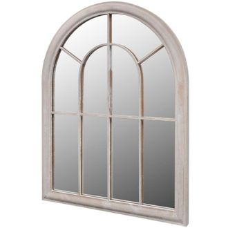 Berkfield Home Rustic Arch Garden Mirror 69x89 cm for Indoor & Outdoor Use in White