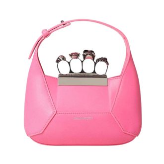 Alexander McQueen Handbags, female, Pink, ONE SIZE, Jeweled Leather Mini Bag