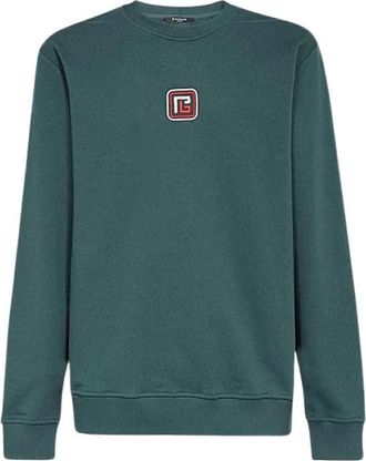 Balmain Ronde Hals Truien - Heren - Ronde hals truien - Groen - M - Wol - Truien & Vesten