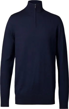CHARLES TYRWHITT Pure Merino Zip Neck Sweater in Navy at Nordstrom, Size Xx-Large
