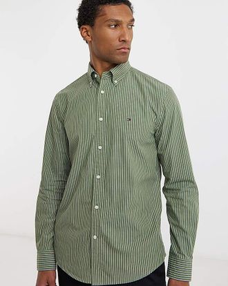 Tommy Hilfiger Stripe Shirt - Pine Green