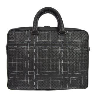 Bottega Veneta Soft Slim Intrecciato Nappa Black Leather Briefcase Bag (Pre-Owned)