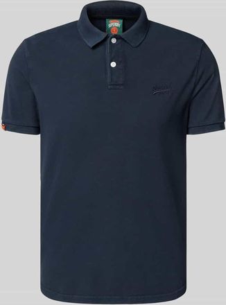 Superdry Regular Fit Poloshirt mit Label-Stitching in Dunkelblau, Gr&ouml;&szlig;e XXXL