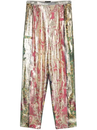 Mes Demoiselles... Gala cropped trousers - women - Silk/Metallic Fibre/Viscose - 36 - Pink