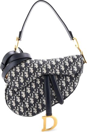 Dior Saddle Handbag with Strap Oblique Canvas Medium shoulder bag - Blauw