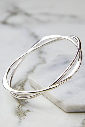 Otis Jaxon Interwoven Contemporary Sterling Silver Bangle