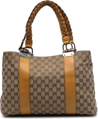 Gucci Pre-owned Gucci GG Canvas Bamboo Libeccio Tote Ladies 232947 1669