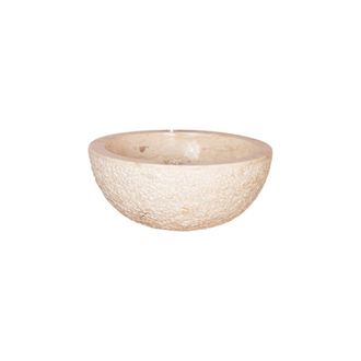 Wanda Collection Lavabo sobre encimera de piedra estr&oacute;mboli crema 35 cm
