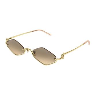 Gucci Sunglasses, unisex, Yellow, 53 MM, Unique Rimless Diamond Style Sunglasses