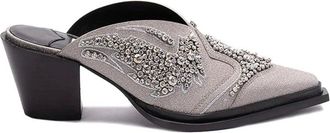 Jimmy Choo London Schoenen, Dames, Grijs, 37 EU, Leer, Cece Mule II 60