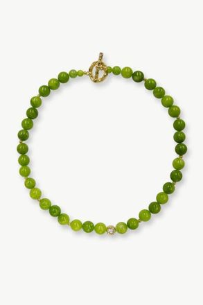 Classicharms Olivia Peridot Bead Choker Necklace in Green at Nordstrom, Size Large