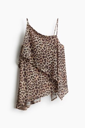 H&M Asymmetrisches Mesh-Top - Beige