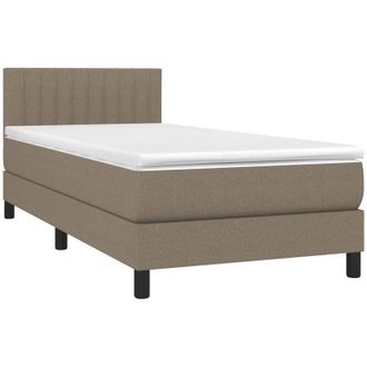 vidaXL Cama Box Spring Colch&oacute;n Y Luces Led Gris Taupe 80x200 Cm Vidaxl