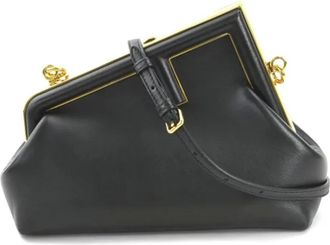 Fendi Pre-owned Shoulder Bags, female, Black, Size: ONE SIZE Pre-owned Leather shoulder-bags