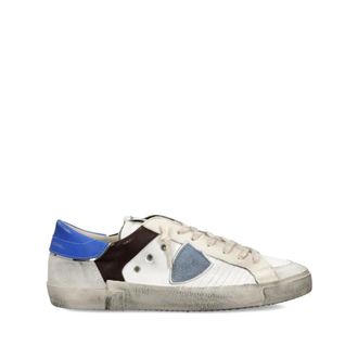 Philippe Model Sneakers, male, Multicolor, 12 UK, White Leather and Fabric Trainers