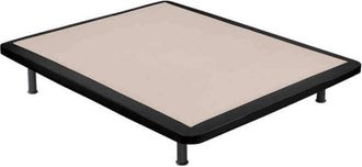 Colchones Aznar Base Tapizada Poli-piel Reforzada 5 Barras Transversales Negro - 90x182 Cm