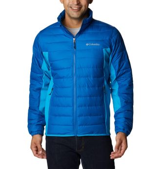 Columbia Mens Powder Lite Hybrid Jacket, Bright Indigo/Compass Blue, L Tall