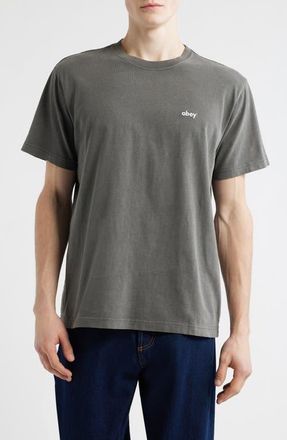 Obey Cotton Logo T-Shirt in Pigment Digital Black at Nordstrom, Size Xx-Large