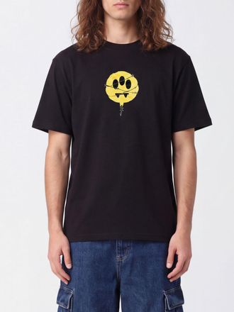 Barrow Contrast Logo Cotton T-Shirt with Crew Neck