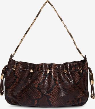 Zimmermann Clutch aus gl&auml;nzendem Leder in Python-Optik Halcyon