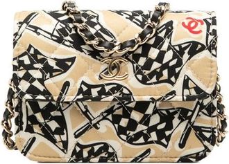 Chanel Pre-owned Mini Bags, female, Multicolor, Size: ONE SIZE Pre-owned Coco Mark Matelasse Cotton Leather Mini Shoulder Bag