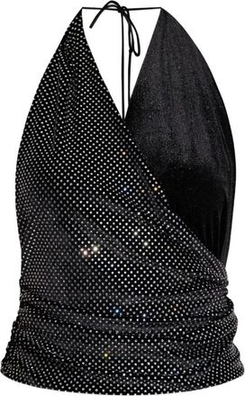 Balmain Wrap Halterneck Top - Dames - Tops zonder mouwen - Zwart - S - Tops