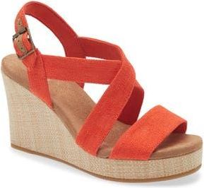 Toms Alondra Wedge Sandal in Red at Nordstrom Rack, Size 8.5
