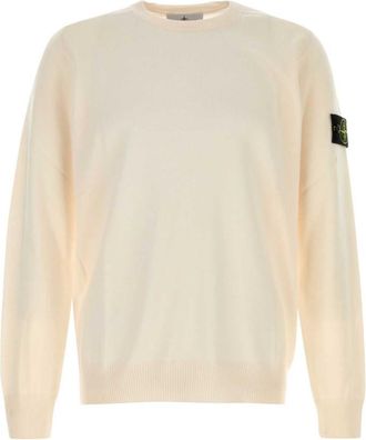 Stone Island Off White Crew Neck Sweater