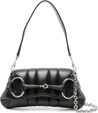 Gucci small Horsebit Chain shoulder bag - women - Calf Leather - OS - Black