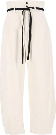 Barena Ida Lisca Broek - Dames - Broeken - Wit - XS - Linnen - Broeken
