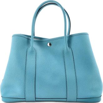 Herm&egrave;s Garden Party Leather 36 tote bag - Blu