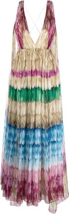 Valentino Garavani Golden Wings draped gown - women - Silk/Polyamide/Viscose/Spandex/Elastane - 46 - Neutrals