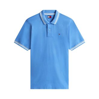 Tommy Jeans Cotton Polo Shirt - male - Tommy Jeans - Polo Shirts - Blue - XS - Tops