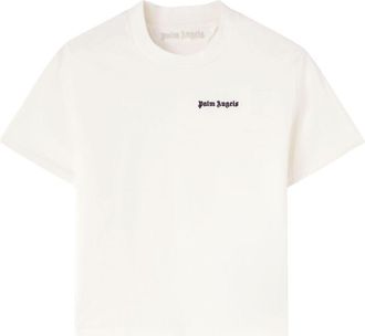 Palm Angels logo-embroidered cotton T-shirt - women - Cotton/Polyester - M - White