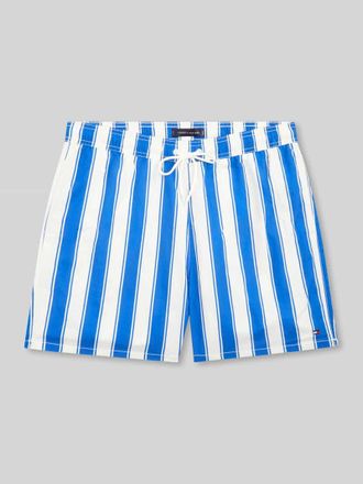 Tommy Hilfiger Regular Fit Badeshorts mit Allover-Muster in Royal, Gr&ouml;&szlig;e XXL