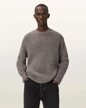 AllSaints Main: 51% Merino Wool, 34% Alpaca, 15% Polyamide Saku Oversized Wool Blend Jumper, Size: XXL