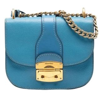 Miu Miu Pre-owned Crossbody Bag - Dames - Pre-owned - Blauw - Maat: ONE Size Zijde