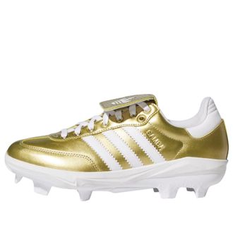 adidas Samba TPU Baseball Cleats Cloud White Gold Metallic KH6093