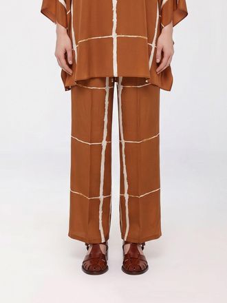 Kiton Pantaloni palazzo in seta stampata