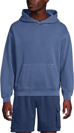 Lands End Long Sleeve French Terry Vintage Wash Hoodie in Light Indigo Blue at Nordstrom, Size X-Large