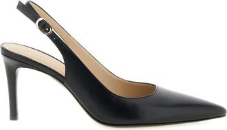Stuart Weitzman Black Solid Pointed Toe Pumps