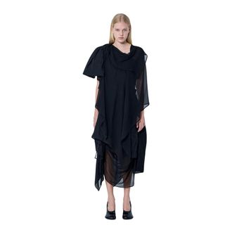 Yohji Yamamoto Asymmetric Layered Dress - female - Yohji Yamamoto - Party Dresses - Black - M - Dresses