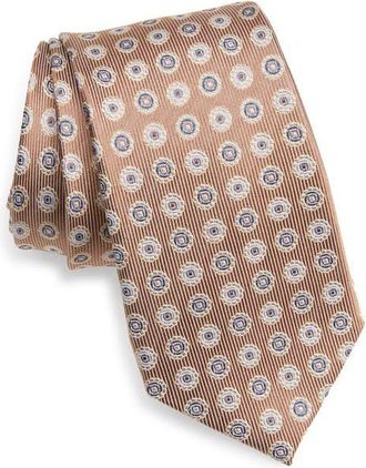 Nordstrom Medallion Jacquard Silk Tie in Brown at Nordstrom