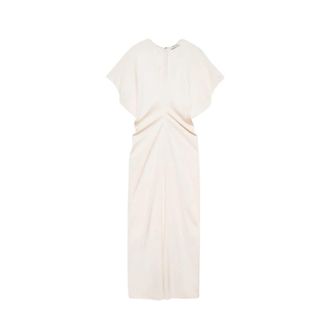 Anine Bing Zadig V-neck Midi Jurk - Dames - Casual kleedjes - Wit - M - Kleedjes